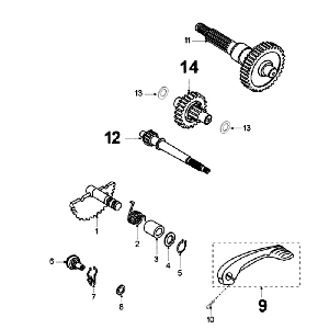 Arbres de transmission - Kickstarter Peugeot New Vivacity 2 temps bleu foncé