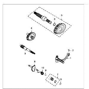 Arbres de transmission - Kickstarter Peugeot Tweet vieux vert