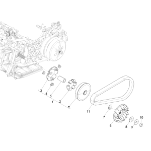 Poulie d'entraînement Piaggio Medley 125 ABS E5 2021-2022 (EMEA)