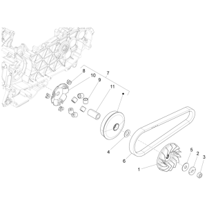 Poulie d'entraînement Piaggio Fly 125 4 temps 3V IE E3