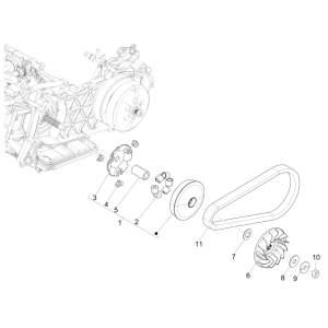 Poulie d'entraînement Vespa GTS 125 4T E5 ABS 2021 (EMEA)