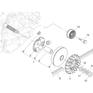 Poulie d'entraînement Vespa GTS 250 ie 2005-2009 (avec ABS)