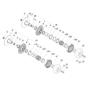 Poulie motorisée Piaggio MP3 500 LT Business 2014-2016