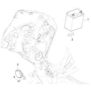 Interrupteurs à distance - Batterie - Claxon Piaggio Medley 125 ABS E5 2021-2022 (EMEA)
