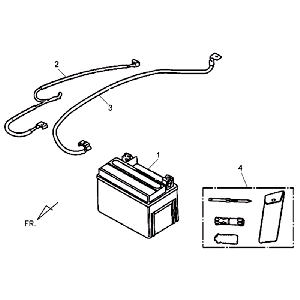 Batterie Sym Jet 4 (R086) rouge