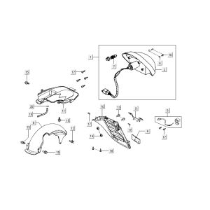 capots de feux arrière Kymco Sento 4 temps marron