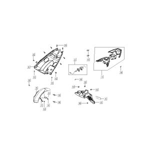 couvre feux arrière Kymco Super8 4 temps à partir de 2009 rouge