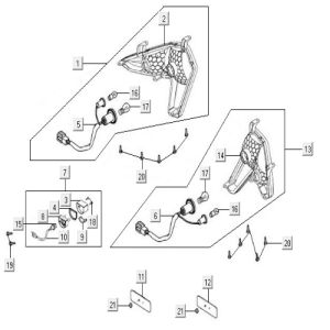 Feu arrière Kymco MXU 500