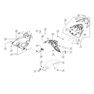 garde boue feu arrière Kymco Agility RS 4 temps blanc 11