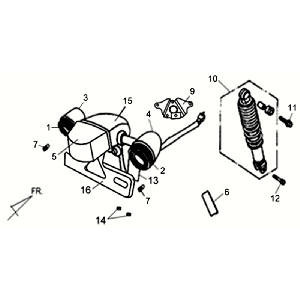 Barrière pour femme - Barrière télescopique Sym Allo GT (WH006 S882U) blanche - argent