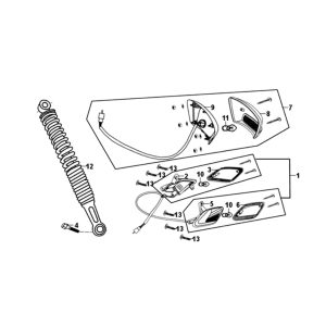 Barrière pour femmes - Barrière télescopique Sym Fiddle II euro4 (WH-006) Blanche