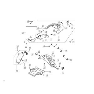 Feu arrière - Capot Kymco New Dink 4 temps or