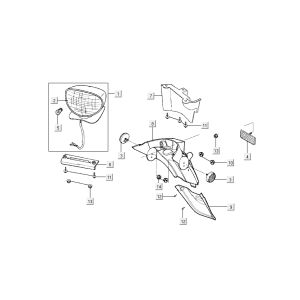 Feu arrière - capot Kymco People 2 temps bleu