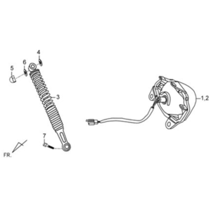 Feu arrière/télescope arrière Sym X'PRO 125
