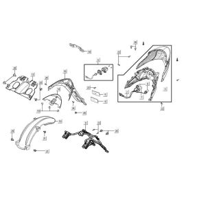 feu arrière AGILITY 16+ 4T 125 Matt Metallic Silver