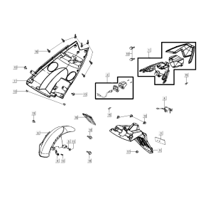 Feu arrière+capot Kymco Super8 Street 50i E4 Matt Grey