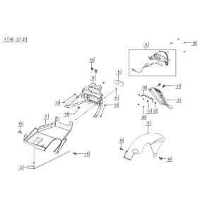 Feu arrière Kymco Agility 12' 4 temps rouge