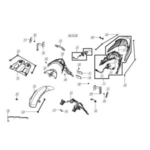 Feu arrière Kymco Agility 16'+ injection 4 temps euro4 bleu mat