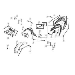 Feu arrière Kymco Agility 16'+ 4t noir brillant