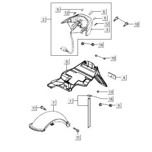 Feu arrière Kymco Vitality 4t ac anthracite
