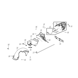 Feu arrière Kymco VP50i injection euro 4 tecno argent