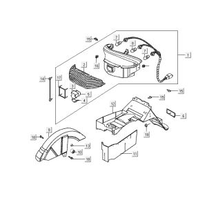 Feu arrière Kymco ZX 2t ac argent-orange