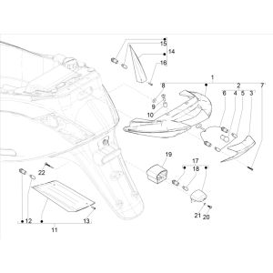 Feu arrière - Feu clignotant 4 temps Piaggo Zip (injection euro5 IGET)