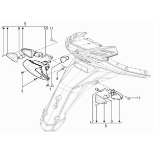 Feu arrière - Clignotants arrière Piaggio Typhoon 50 2 temps Euro 3 2011