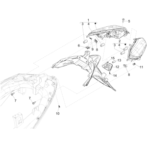 Feux arrière - clignotants Piaggio Medley 150 4T IE ABS E4 2016-2020 (EMEA)