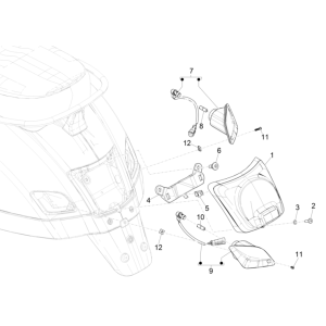 Feux arrière - Clignotants Vespa GTS 125 4T E5 ABS 2021 (EMEA)