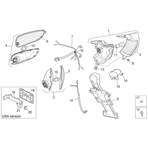 Feux arrière Aprilia SR 50 H2O ie+carb 2004-2009