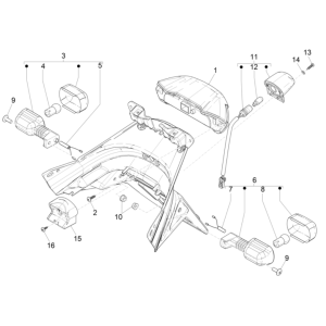 Feu arrière - Clignotants arrière Piaggio NRG Power 50 2 temps LC Euro 4