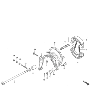 Frein arrière - Mâchoires de frein Honda MT50