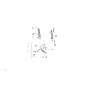 amortisseurs arrière Kymco Super8 4 temps à partir de 2009 noir