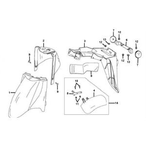 Garde-boue arrière - Garde boue avant Peugeot V-clic 4 temps