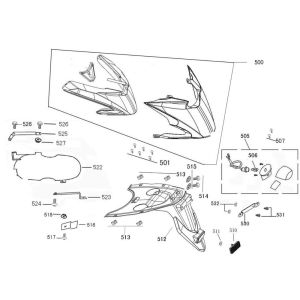 Feu arrière Fender China R8 bleu foncé