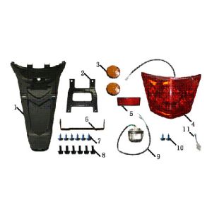 Feu arrière d'aile arrière China Touring bleu