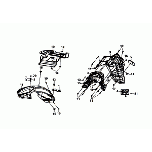 GARDE-BOUE ARRIÈRE - BAVETTE SYM ORBIT III NOIRE