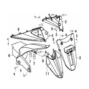 Garde boue arrière Generic Xor blanc 2007 2 temps 25