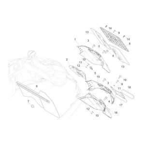 Garde boue arrière GTS 125 IE red dragon 894