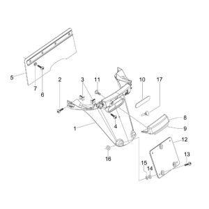 Garde boue arrière Vespa S 45km 4 temps 4 soupapes