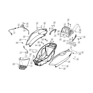 coques arrière Kymco Grand Dink 2 temps Titanium