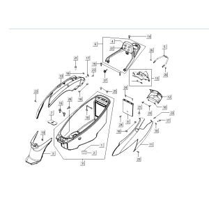 Caches arrières Kymco New Dink 4 temps or