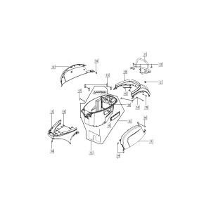 Capots arrière Kymco New Sento 4 temps 50i rouge
