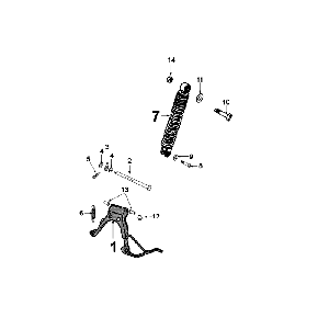 Télescope arrière Standard Peugeot Speedfight 4 4 temps Rouge/noir