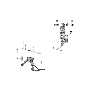 Télescope arrière - Standard Peugeot Speedfight 3 LC rouge