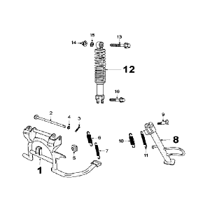 Télescope arrière et béquille Peugeot V-clic blanc