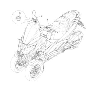 Rétroviseurs Piaggio MP3 300 HPE/300 HPE SPORT E5 ABS 2020-2022 (EMEA)