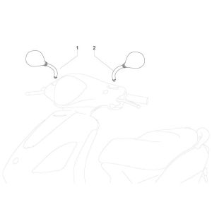 Rétroviseurs Piaggio New Fly 4 temps 2 soupapes