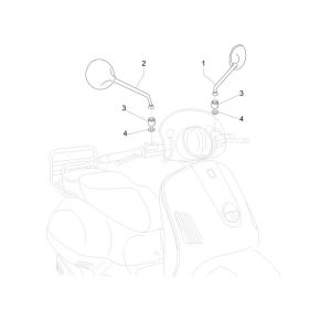 Rétroviseurs Vespa LXV 25km 4 temps 2 soupapes